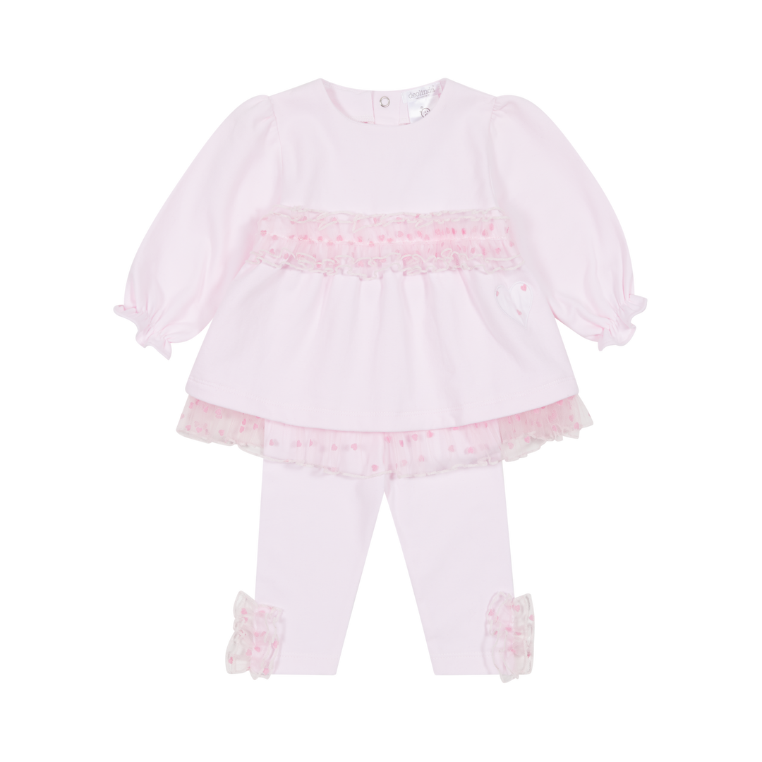 Pink Hearts Leggings & Top Set